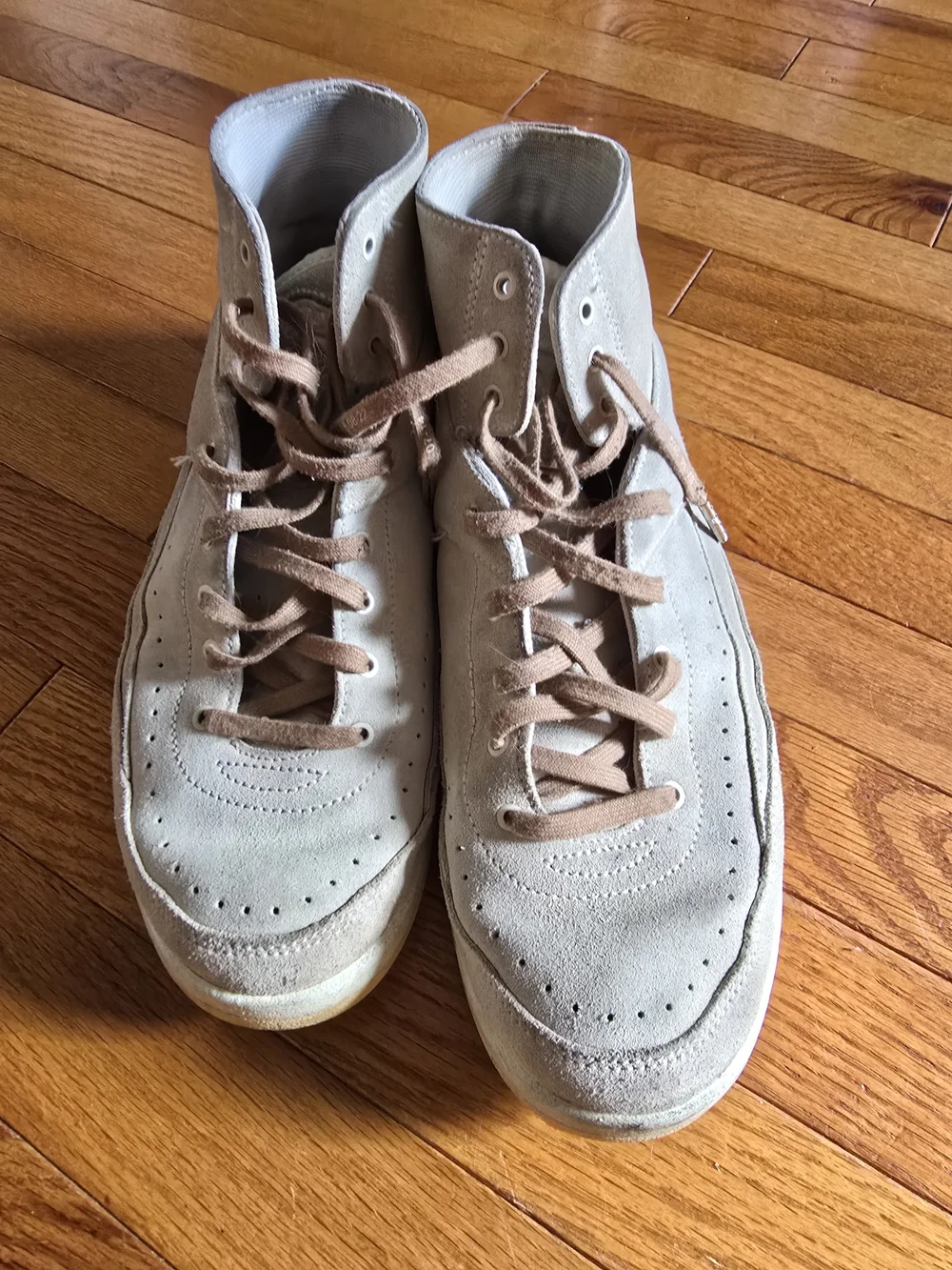 Jordan Men's High-Top Suede Sneakers in Beige and Brown